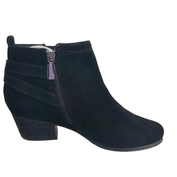 Blondo Womens 8 Idra Black Suede Side Zip Ankle Booties - Picture 3 of 11
